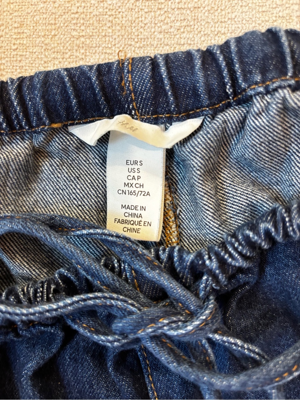 H&M Blue Elastic Waist Denim Skirt